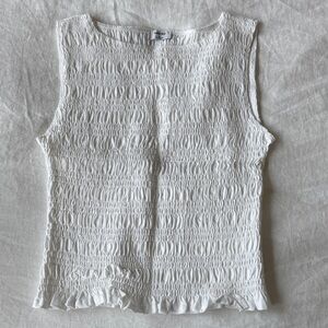Sunday Best White Smocked Ruffle Tank